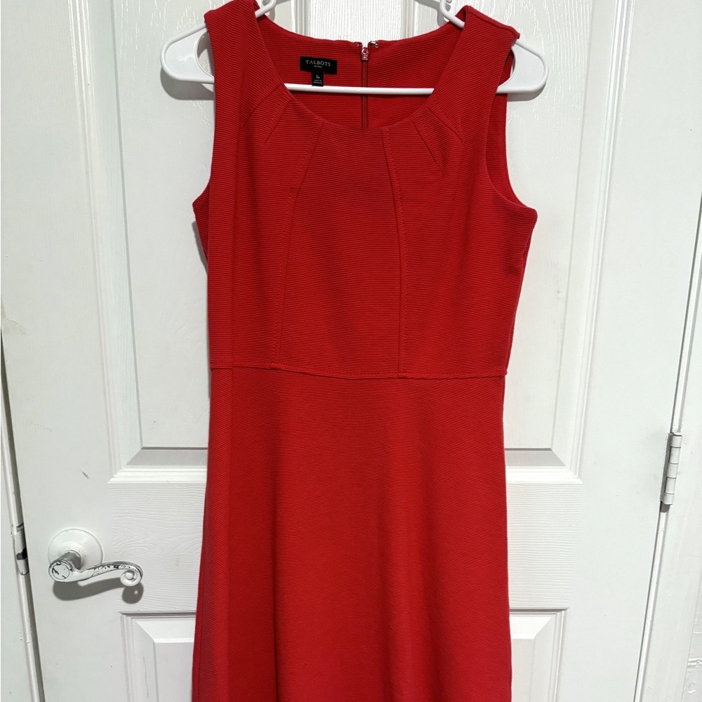 Talbots red sheath dress